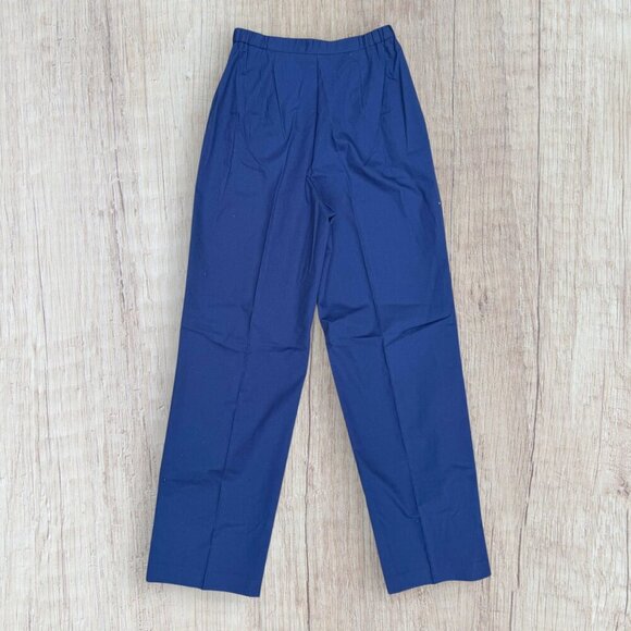 WILLIAM ROYCE Vintage NWT Blue High Rise Waist Navy Blue Pleated Pants USA Made - Picture 8 of 9